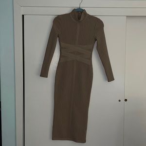 Midi long sleeve bandage dress